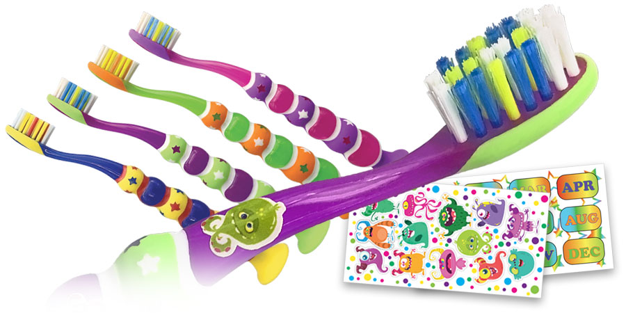 Kids' Toothbrushes with close-up and stickers