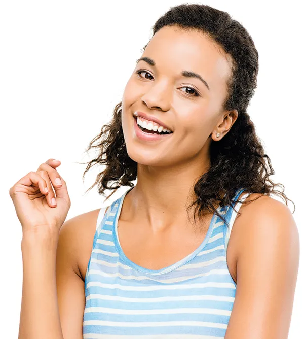 Our promise is to help ensure a lifetime of bright, healthy smiles for every walk of life. Smiling young woman